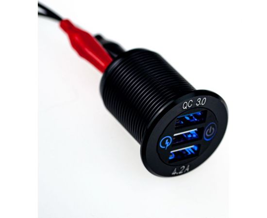 Разъем Usb в авто Pro Legend врезные, 12-24 В, 3USB, круглый, QC3.0+2.4 A+2.4 A PL9374 – изображение 6