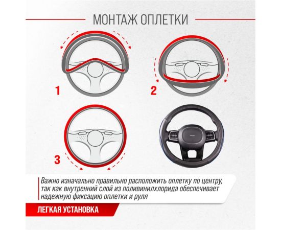 Оплетка SKYWAY Combo-7 M Черно/синяя экокожа S01102301 – изображение 6