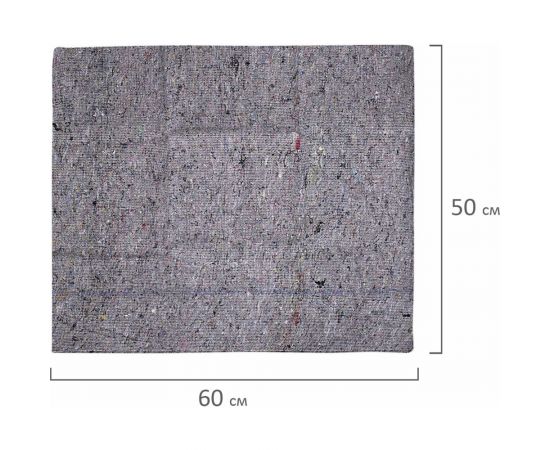 Тряпка для мытья пола ЛЮБАША 50x60 см плотность 240 г/м2 серое ХПП 95% хлопок 5% полиэфир – изображение 6