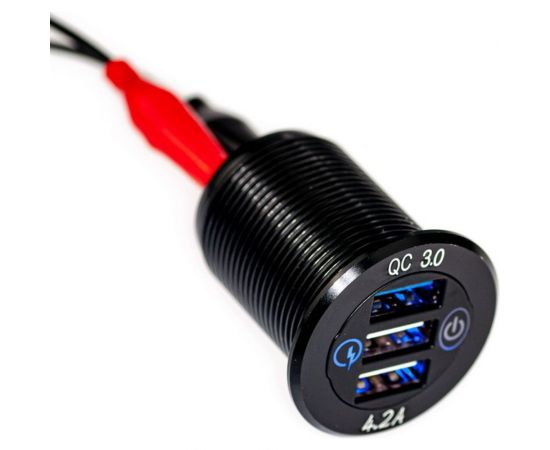 Разъем Usb в авто Pro Legend врезные, 12-24 В, 3USB, круглый, QC3.0+2.4 A+2.4 A PL9374 – изображение 7