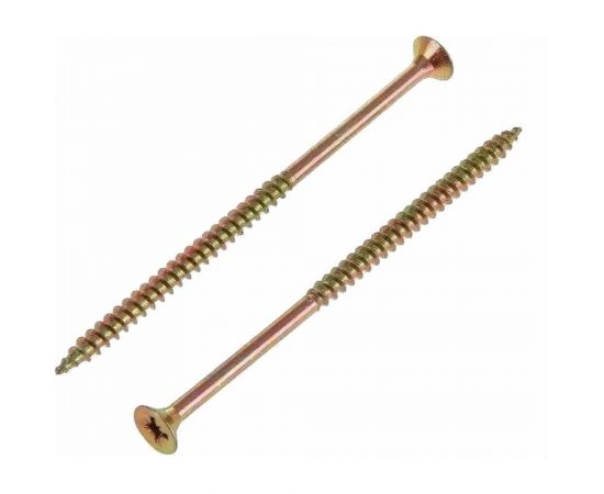 Потайной универсальный шуруп Метизный двор 6,0x100, желтый, 3 шт. 4607173901040 