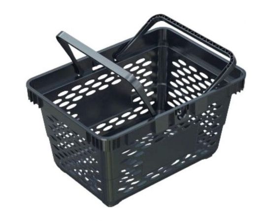 Покупательская корзина ООО Комус EVR_CLASSIC пластик, с 2-мя пластиковыми ручками, 20 л, черный 1715105 