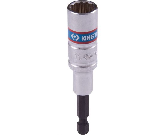 Головка двенадцатигранная 1/4"", 11х80 мм для шуруповерта KING TONY 76B811M 