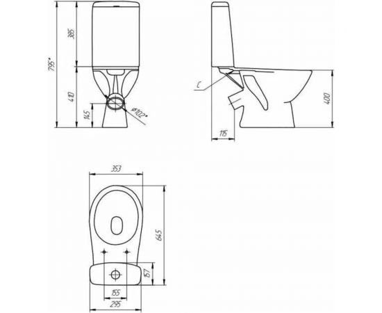 Унитаз-компакт Cersanit FAST 031 3/6 TPL 64211 – изображение 12