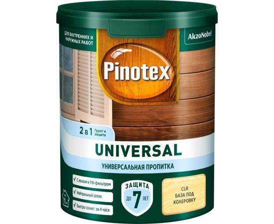Пропитка 2 в 1 Pinotex UNIVERSAL CLR база под колеровку 0,9 л 5620707 – изображение 2