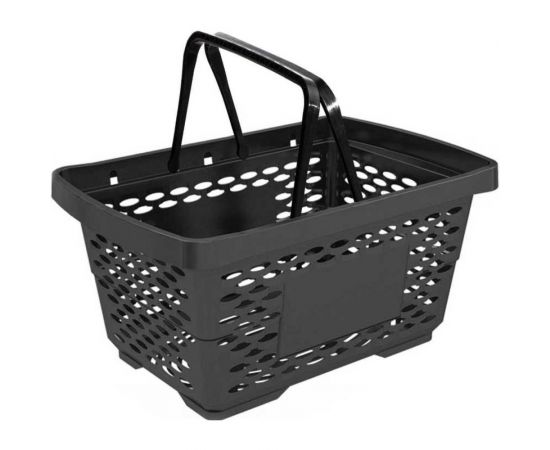 Покупательская корзина ООО Комус EVR_CLASSIC пластик, с 2-мя пластиковыми ручками, 20 л, черный 1715105 – изображение 2