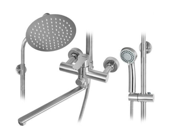 Душевая стойка WISENT со смесителем, круглым тропическим душем и лейкой WG72403-2 – изображение 2