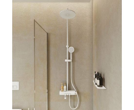 Смеситель для ванны IDDIS Shelfy с верхним душем, белый матовый SHEWTBTi06 – изображение 2