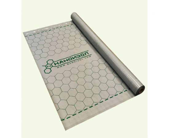 Гидро-пароизоляция повышенной прочности с клеевой лентой универсальная НАНОИЗОЛ D 70 м2 4610003801007 – изображение 2