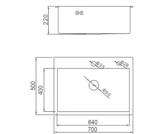 Кухонная мойка из нержавеющей стали WISENT ws37050 (70x50 см) WS37050/WGER010 – изображение 2