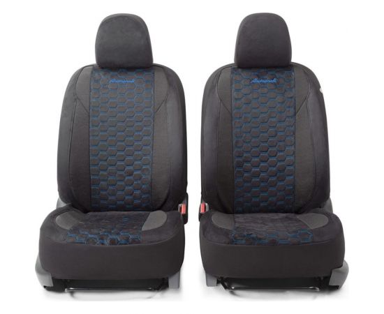 Авточехлы AUTOPROFI ALCANTARA чёрный/синий ALC-1505 BK/BL – изображение 2