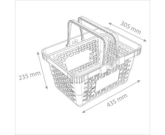 Покупательская корзина ООО Комус EVR_CLASSIC пластик, с 2-мя пластиковыми ручками, 20 л, черный 1715105 – изображение 3