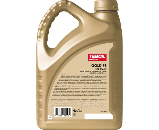 Моторное масло TEBOIL Gold FE 5w-30, 4 л 3470594 – изображение 3