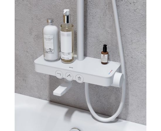 Смеситель для ванны IDDIS Shelfy с верхним душем, белый матовый SHEWTBTi06 – изображение 4