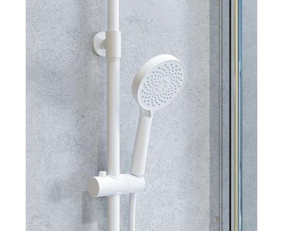 Смеситель для ванны IDDIS Shelfy с верхним душем, белый матовый SHEWTBTi06 – изображение 6