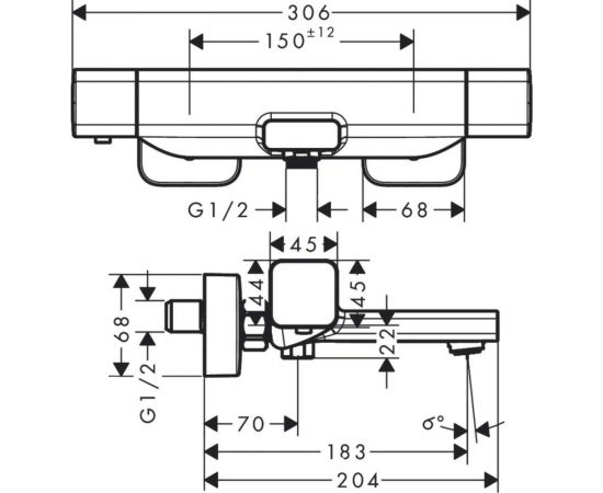 Термостатический смеситель для ванны HANSGROHE 15774000 Ecostat E 00000069130 – изображение 6