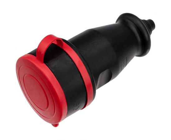 Переносная розетка REXANT влагозащищенная с крышкой, 3Р+РЕ, 32 А, IP44 каучук 111-012 