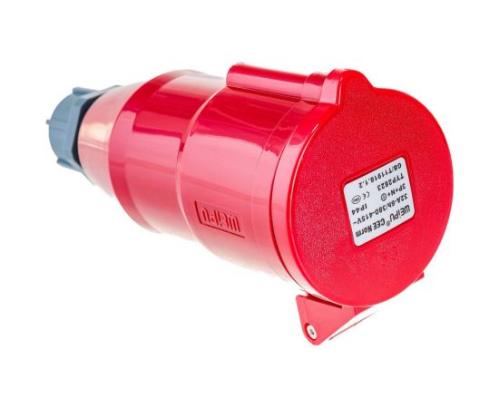 Вилка LANMASTER IEC 309, трехфазная, 32A, 380V, разборная, мама, красная LAN-IEC-309-32A3P/F 