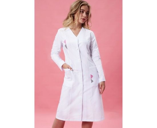 Женский халат Tekca Line Ольга белый/серо-розовый, р.56-58, рост 170-176 2004324814815 – изображение 2