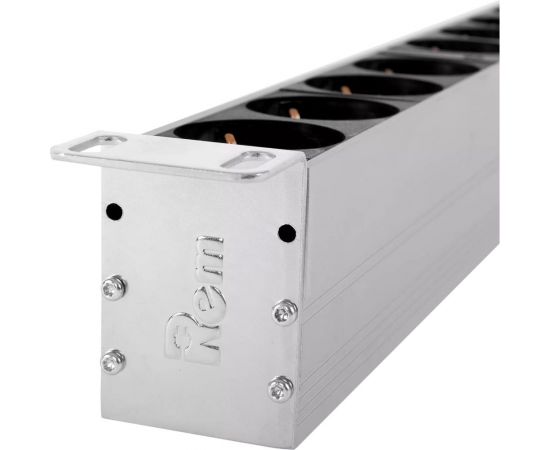 Блок силовых розеток Rem -32, вертикальный, неуправляемый, IEC 60320 С13x10, IEC 60320 С19x5, вход колодка, 19"", 1436мм 32А, автомат + амперметр, алюминий, 2 контура, IP20 R-32-2x(10C13-5C19-A-Am)-1420-K – изображение 3