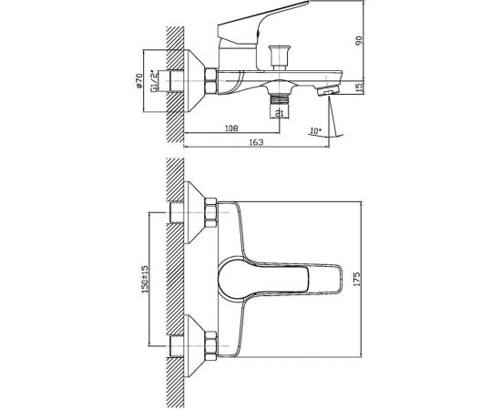 Смеситель для ванны Orange Dia хром M45-100cr – изображение 5