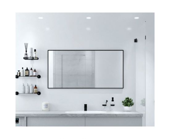 Зеркало в ванную комнату TODA ALMA прямоугольное, влагостойкое в раме, 100x61.5 см, цвет рамы - черный 1000615BL 