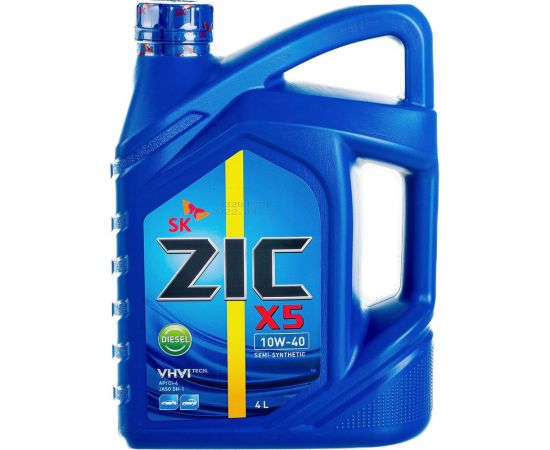 Масло (полусинтетическое; X5; 10w40; Diesel; 4 л) для дизельных двигателей легковых авто ZIC 162660 