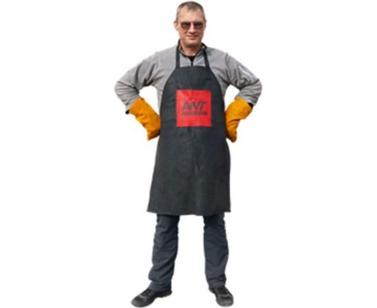 Кожаный фартук из спилка с нагрудным карманом AWT черный 772256 