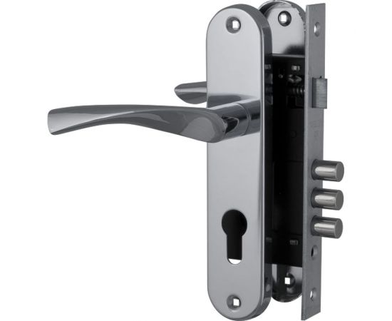 Цилиндровый замок с в комплекте с ручкой FUARO LOCKSET.1511W/B CP хром 27017 