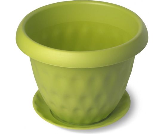 Горшок для растений Martika Розетта 0.9л, диам. 140 мм, с поддоном, зеленый С125ЗЕЛ 
