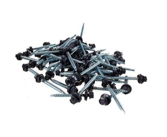 Кровельный саморез крепежная техника серый графит RAL 7024, 4.8х51 мм, 150 шт 420372 БК – изображение 2