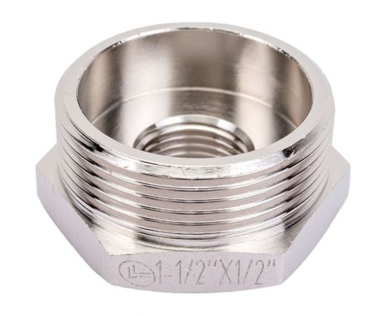 Футорка DOUBLE-LIN резьбовая латунная Н/В 1.1/2" х 1/2" LL6033 (1 1/2"x1/2") – изображение 2