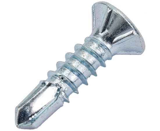 Оконный саморез Daxmer 3,9x16 мм, белый цинк, сверло, 1000 шт. 414304 – изображение 2