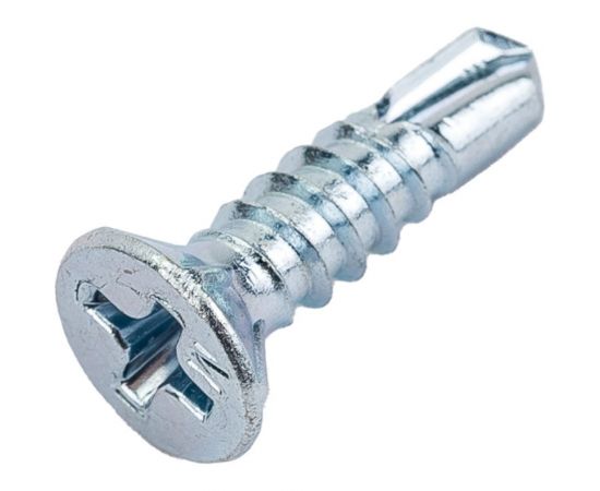 Оконный саморез Daxmer 3,9x16 мм, белый цинк, сверло, 1000 шт. 414304 – изображение 3