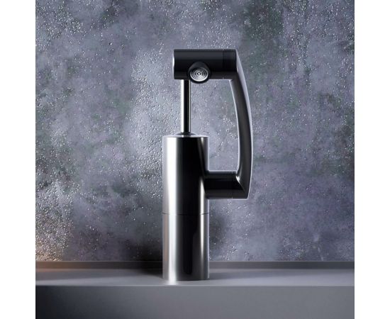 Смеситель для умывальника Damixa Arc поворотный излив 186 мм (черный) 290217364 – изображение 3