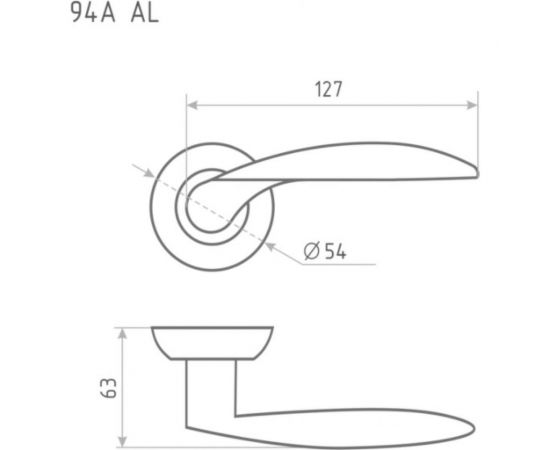 Дверная ручка НОРА-М 94А AL мат.хром 15292 – изображение 5