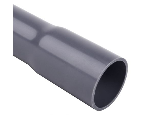 Жесткая гладкая труба с раструбом KOPOS 750N, PVC, 3 метра 4016E_LA 