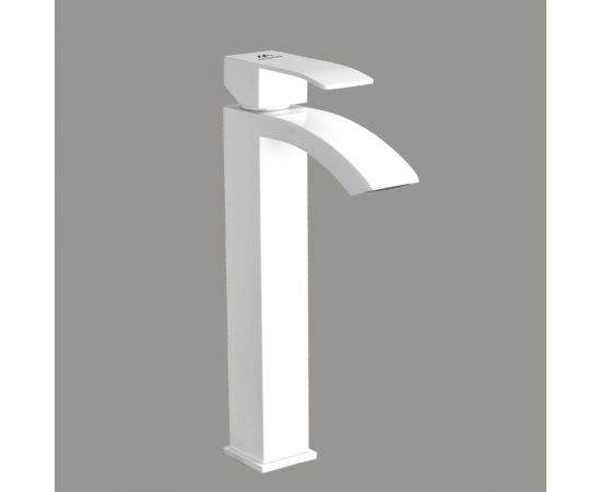 Смеситель для умывальника FASHUN высокий, H=328 мм, белый, сталь SUS304 карт. D=35 мм, излив H=265мм, L=118мм FAS A51218-8 