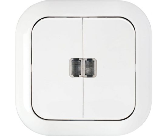 Выключатель Bylectrica 2-клавишная, скрытая установка 10А подсветой, серия ГАРМОНИЯ, белый, С510-233 