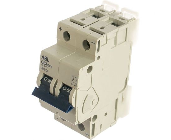 Автоматический выключатель ABL 2P, C, 63 A, 10 кА, 125 В DC, серия DC C63DC2 