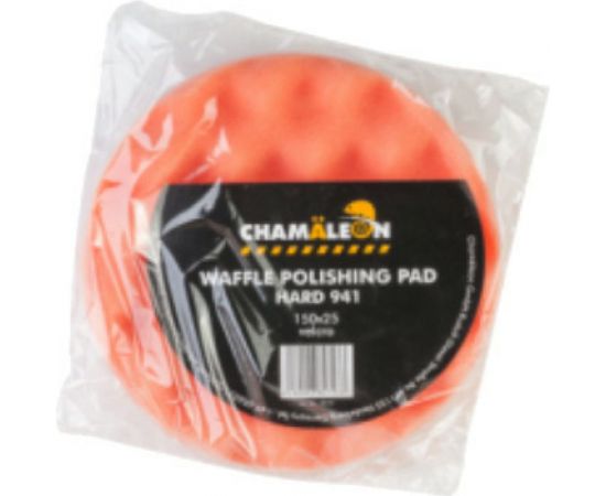 Круг полировальный рифленый на липучке оранжевый жесткий (150x25 мм) Chamaeleon 49410 