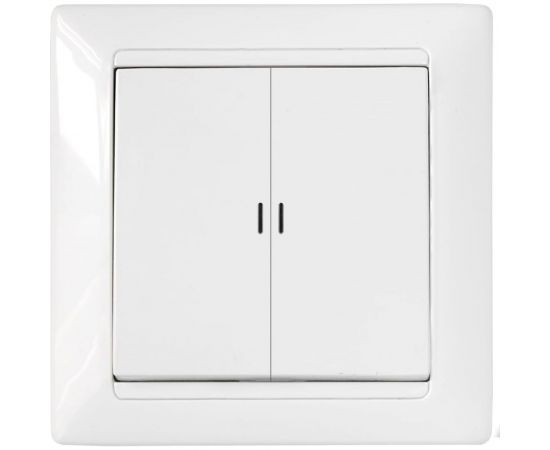 2-клавишный выключаетль Bylectrica скрытой установки с подсветкой, серия СТИЛЬ, белый, С510-815 