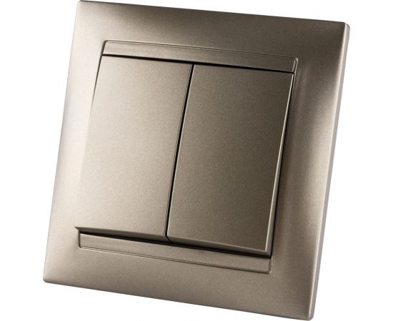 2-х клавишный выключатель TDM Лама 10А бронза SQ1815-0702 – изображение 2