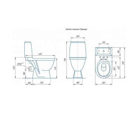 Унитаз-компакт Rosa Премьер синий декор Вн УкС313 – изображение 2