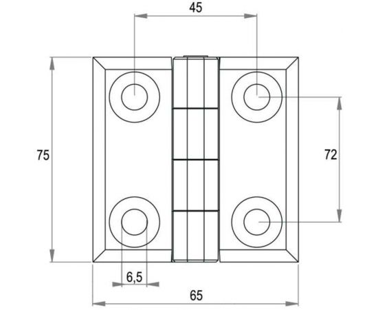 Универсальная шарнирная петля EMES накладная PM75X65 – изображение 2