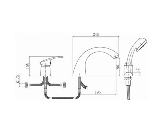 Смеситель для ванны FASHUN A1121 – изображение 2