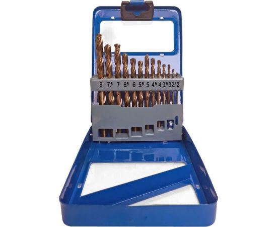 Набор сверл по металлу с кобальтом 5% в металлической коробке Profi 13 шт, 2-8 мм CUTOP 48-603 – изображение 2