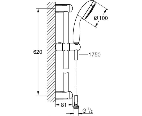 Душевой гарнитур Grohe Tempesta New III 600мм 27794001 – изображение 2