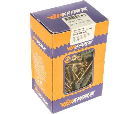 Набор крепления плинтусов VIPкрепеж 14824 дюбель с усами 115 штук 43004 VIPS – изображение 2