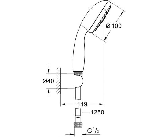 Душевой набор GROHE New Tempesta II 9,5 л/мин 27799001 – изображение 4